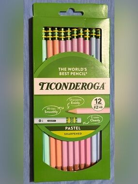 Ticonderoga Pastel #2 HB Pencils - Assorted Pastel Set (12-Pack)